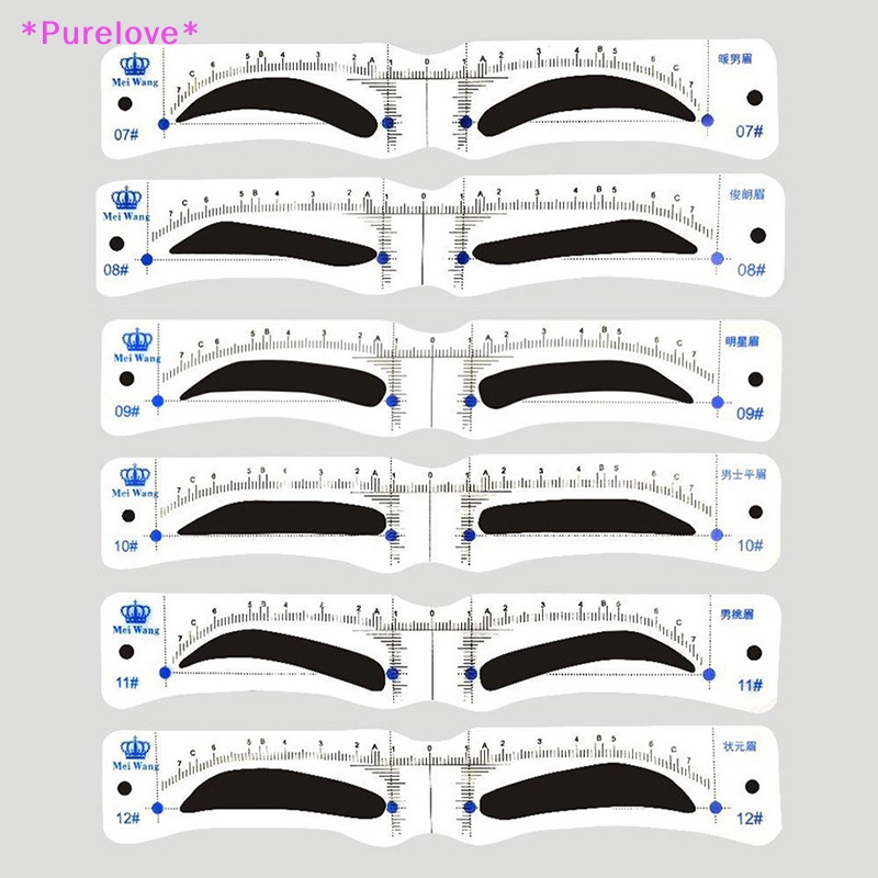 Set 12 Khuôn Kẻ Lông Mày Tiện Dụng Chất Lượng Cao Mới