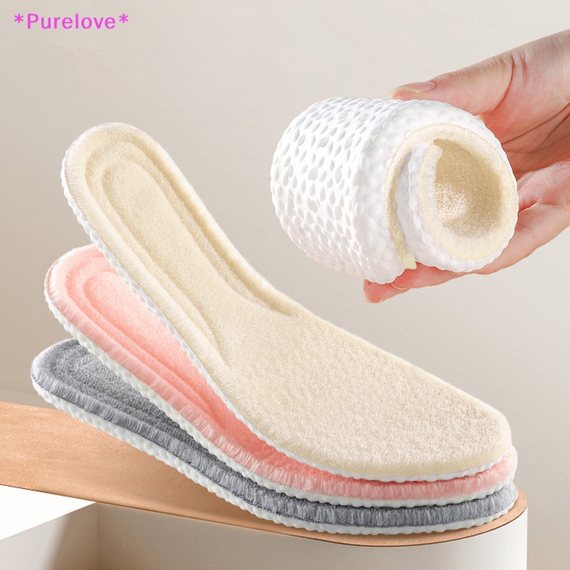 1 Cặp Đế Lót Giày Chất Liệu Cotton Dày Dặn Giữ Ấm Mềm Mại Dành Cho Nam Và Nữ Mới