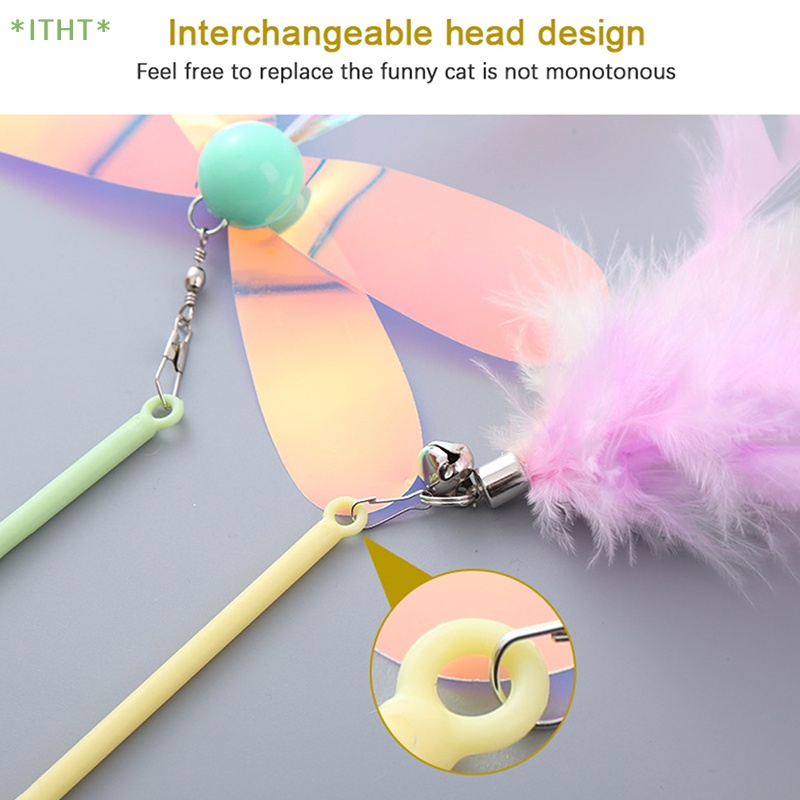 Bộ 1 Gậy Đồ Chơi Gắn Lông Vũ Vui Nhộn Cho Mèo Cưng Mới