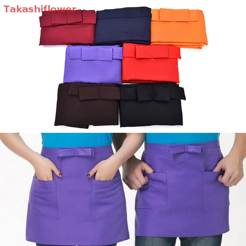 (Takashiflower) Tạp Dề Cotton Ngắn Nửa Eo Cho Bồi Bàn Quán Bar / Pub / Phục Vụ