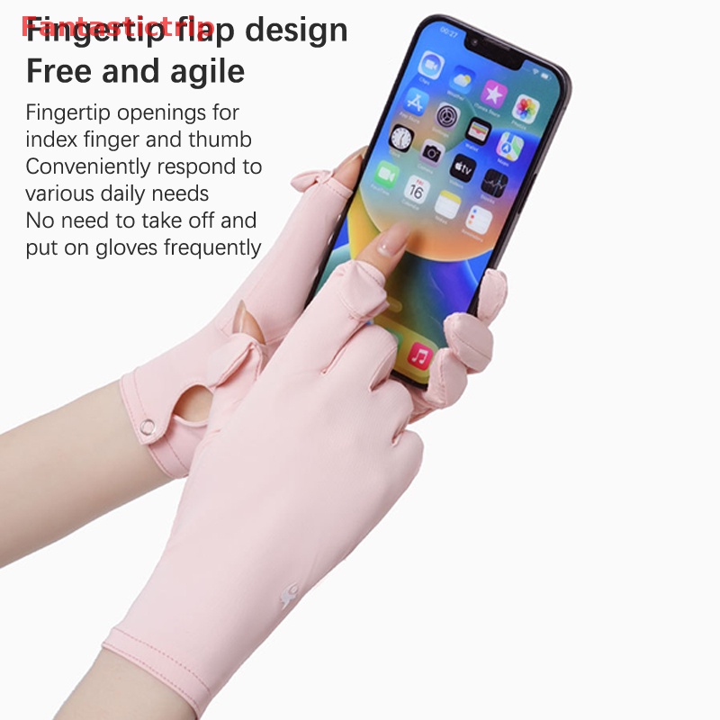 Găng Tay Chống Nắng / Tia UV Màu Trơn Thời Trang Mùa Hè Mới Cho Nữ