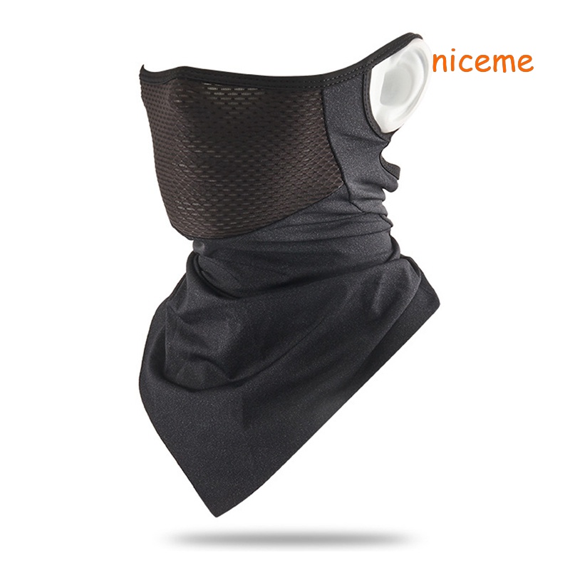 Niceme Khăn Trùm Mặt Bằng Lụa Lạnh Thoáng Khí Che Mặt Chống Nắng Dùng Khi Chạy Xe Đạp / Xe Máy Mùa Hè Cho Nam Và Nữ
