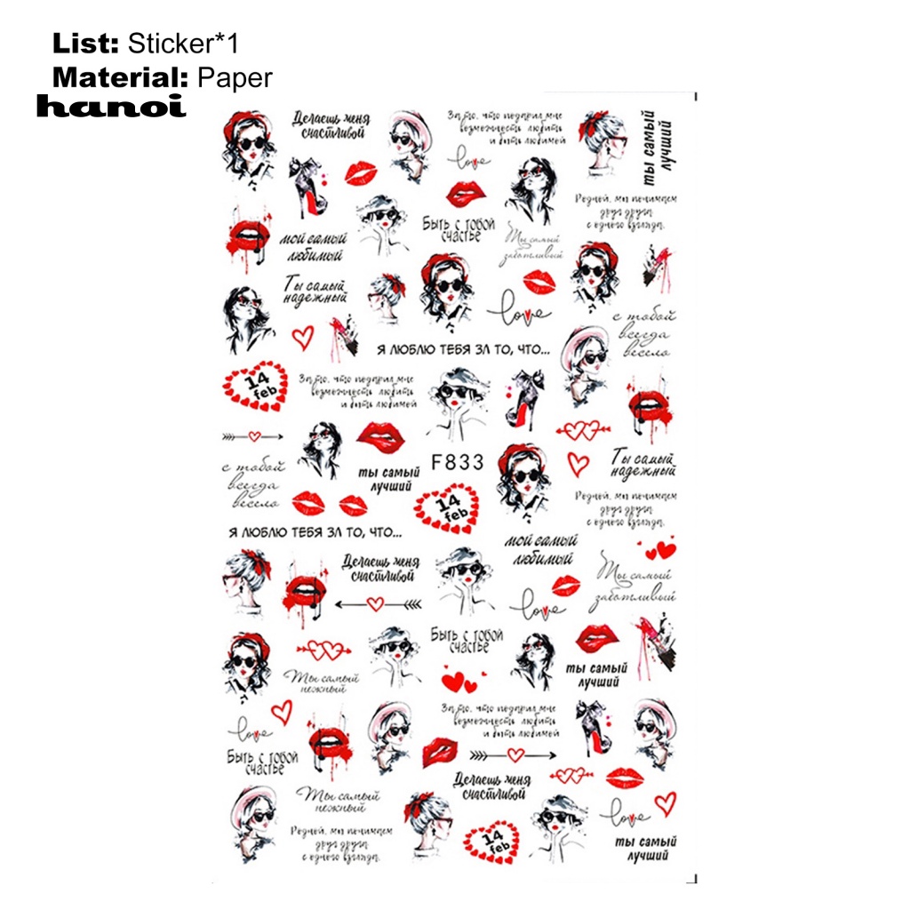 Miếng Dán Trang Trí Móng Tay Không Phai Tạo Hiệu Ứng 3D Hình Hổ Độc Đáo