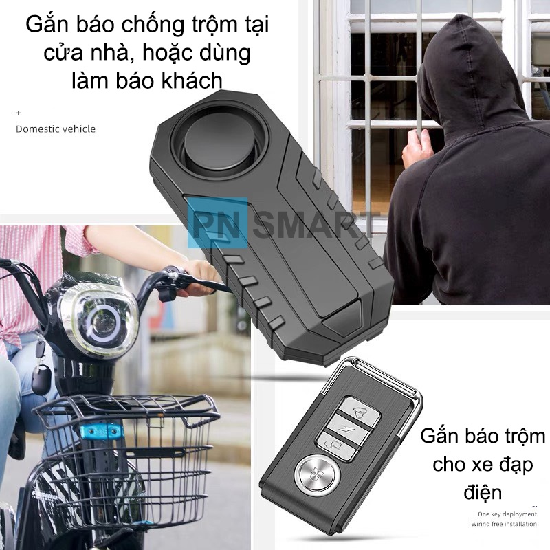 Thiết bị báo động chống trộm cảm biến rung SF22 chống nước dùng cho xe đạp, xe máy, gắn cửa