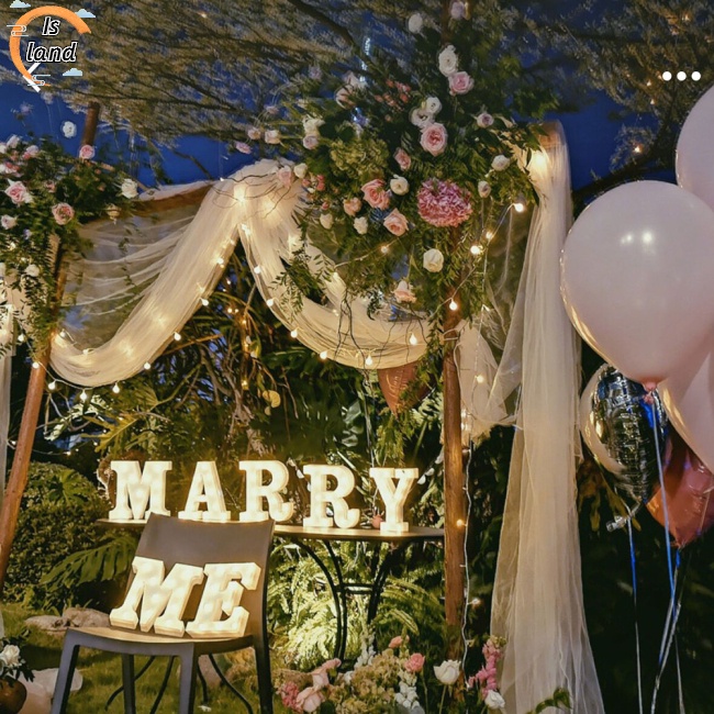 Đèn Led 3d Hình Chữ Cái Marry Me Dùng Trang Trí Tiệc Cưới / Trong Nhà / Ngoài Trời