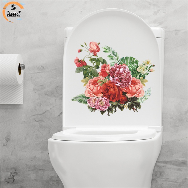 Sticker Dán Tường Tự Dính Hình Hoa Mẫu Đơn Trang Trí Phòng Tắm / Phòng Ngủ