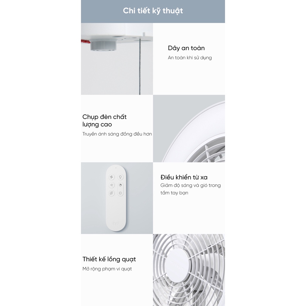 Quạt - đèn trần Thông minh XIAOMI kết nối Mihome điều khiển qua ứng dụng sử dụng tiện lợi cho gia đình