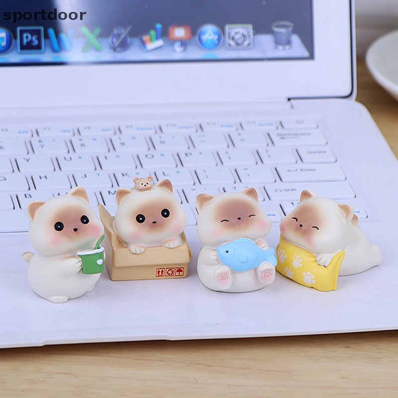 [sportoutdoor] Đồ trang trí Mèo Hoạt Hình Thu Nhỏ Trang Trí Tiểu Cảnh Để Bàn Xe Hơi [out]