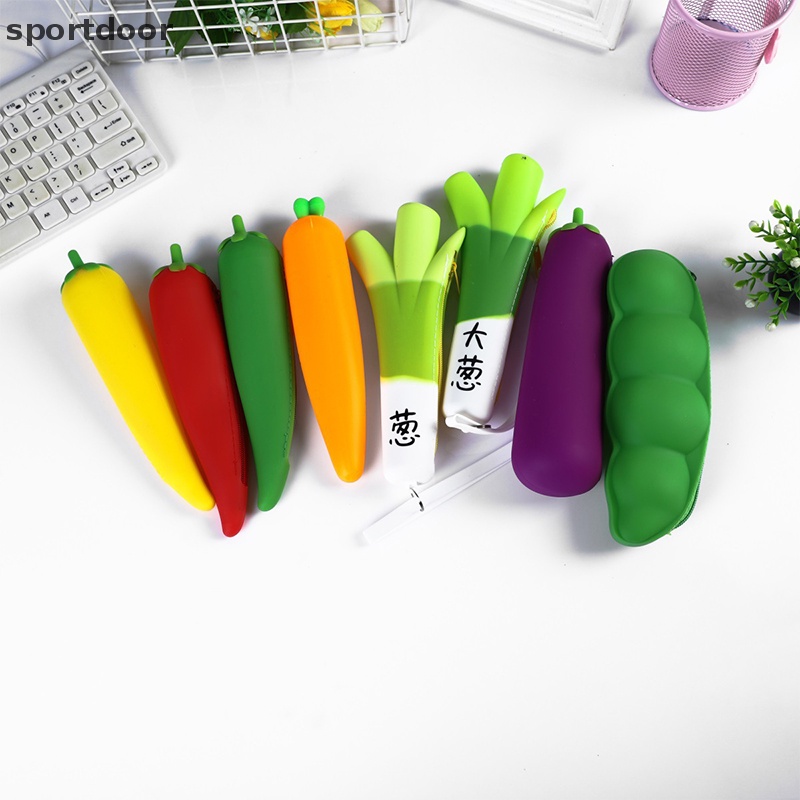 Túi Đựng Bút Bằng Silicon Hình Trái Cây Và Rau Củ Dễ Thương