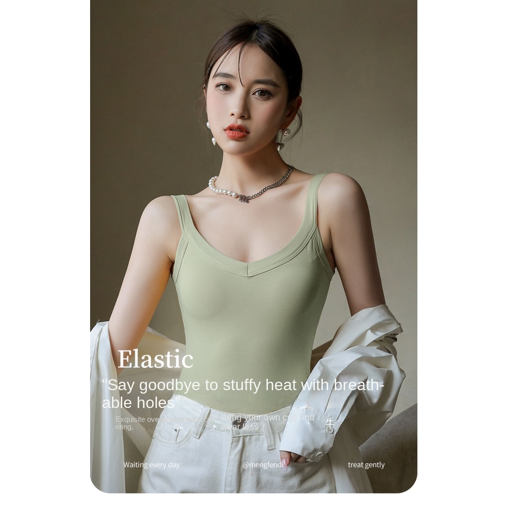 Áo Croptop Sát Nách 100% Cotton Có Mút Ngực Size S-XL