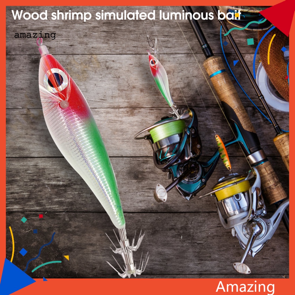 Mồi Câu Cá Giả Hình Tôm Dạ Quang 7.5cm / 10g Thân Thiện Với Môi Trường