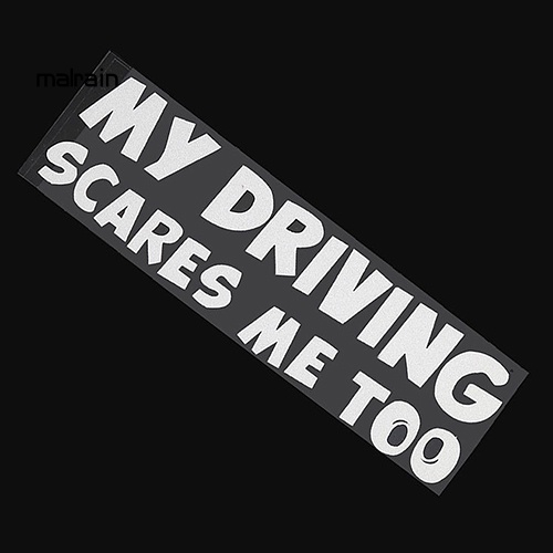 Miếng Dán Trang Trí Xe Hơi In Chữ My Driving Scares Me Too Bằng Vinyl