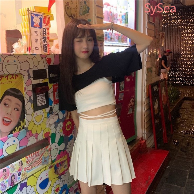 Áo Croptop Ngắn Tay Thời Trang Mùa Hè Hàn Quốc Dành Cho Nữ