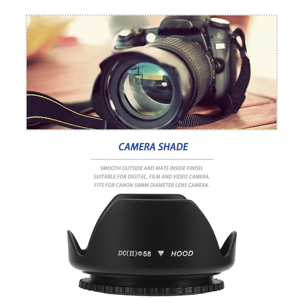 58Mm Lens Hood Screw Mount Flower Shape For Canon Camera Dc-Sn Filters Accessories [Q/6]