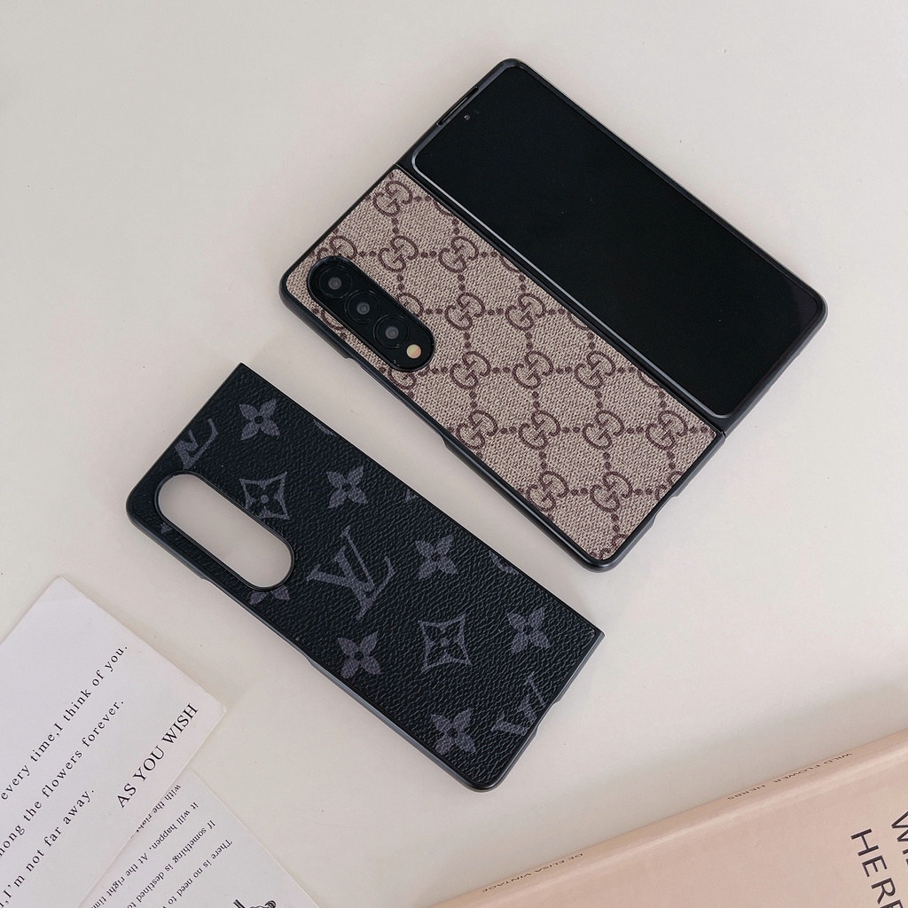 Ốp Điện Thoại Da PU Dạng Gập Phong Cách vintage Sang Trọng Cho Samsung Galaxy Z Fold 1 2 3 Z Fold 4 5G Z Fold3
