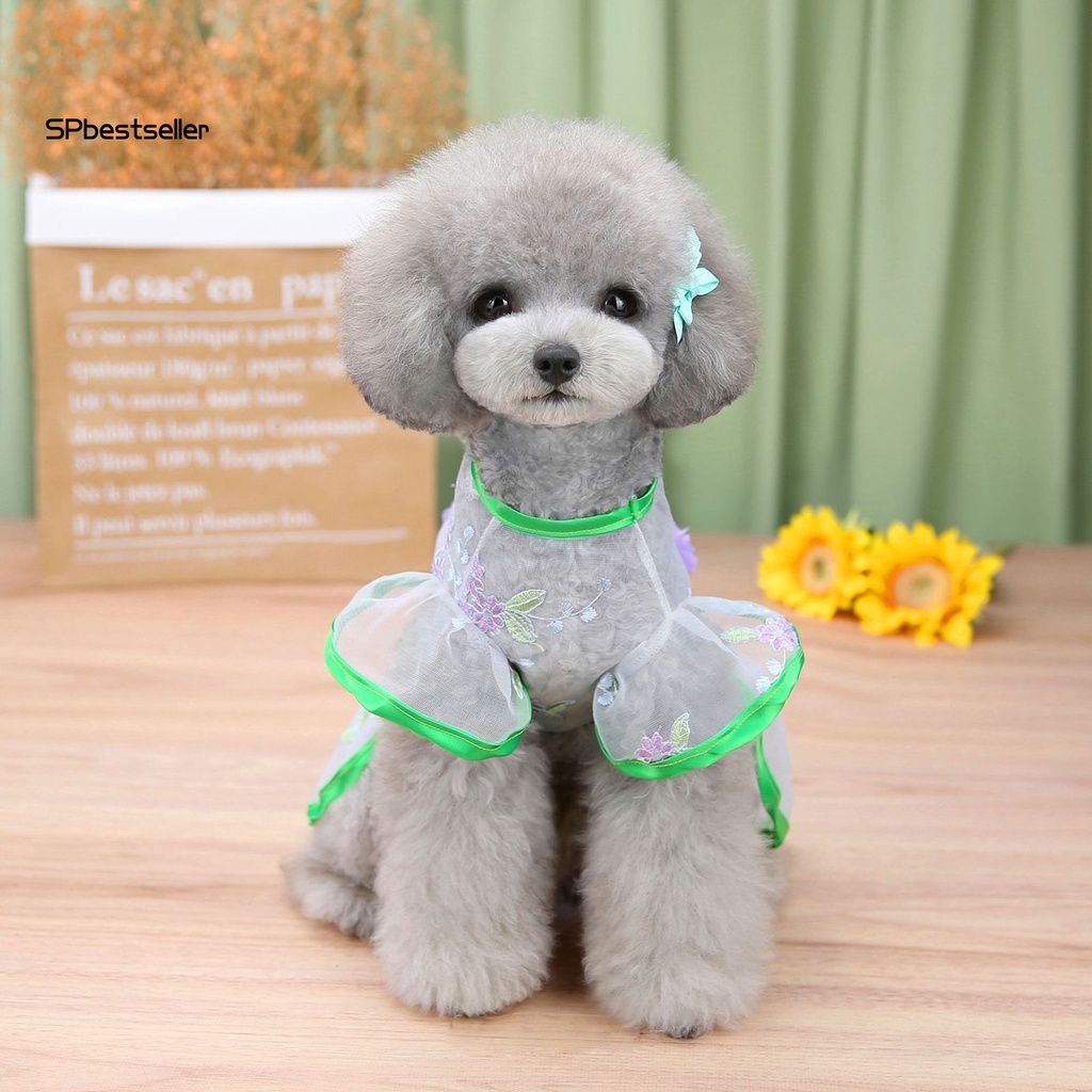 Đầm Công Chúa Phối Lưới Thoáng Khí Thoải Mái Thời Trang Mùa Hè Cho Cún Cưng SPbestsellkr