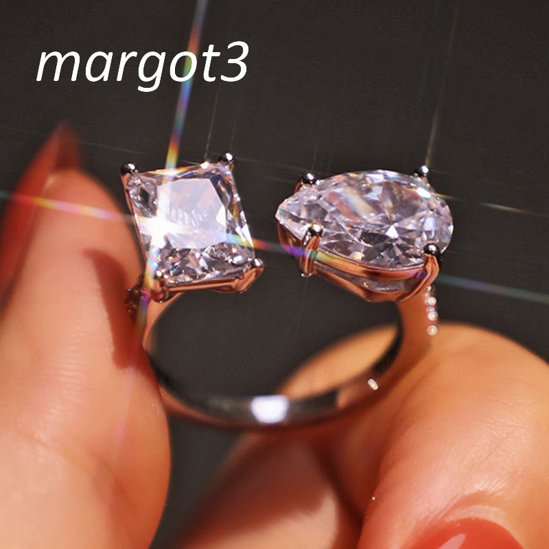 Nhẫn Hở Đính Đá Zircon Lấp Lánh Dễ Thương Có Thể Điều Chỉnh Thời Trang Cho Nữ