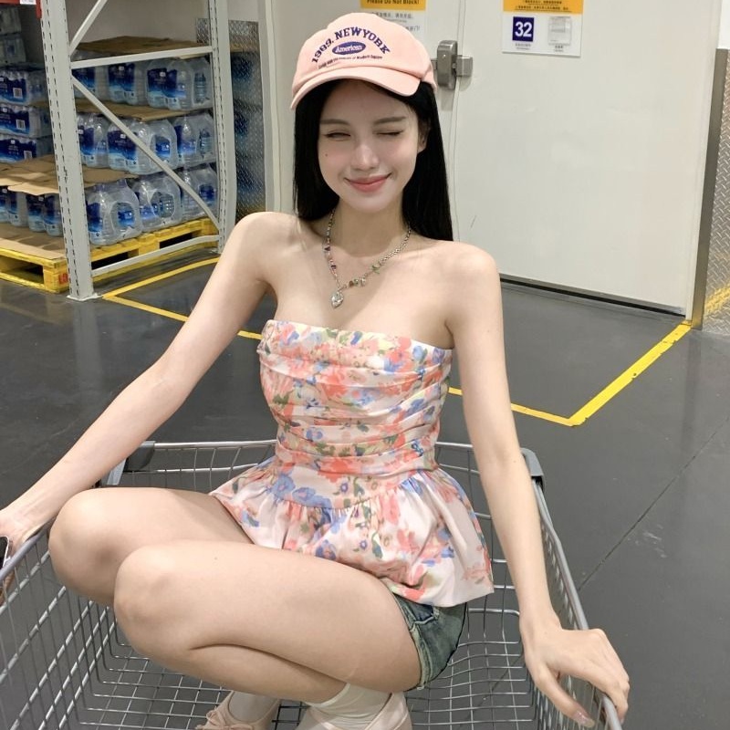 Cozok Áo Sát Nách In Hoa Kiểu vintage Quyến Rũ Thời Trang