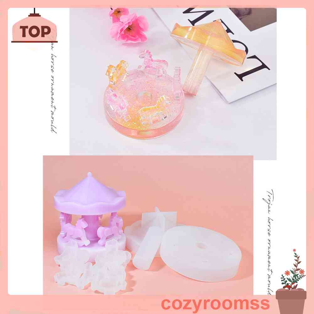 Khuôn Làm Trang Sức Vòng Xoay Ngựa Gỗ Bằng Nhựa Epoxy Độc Đáo DIY