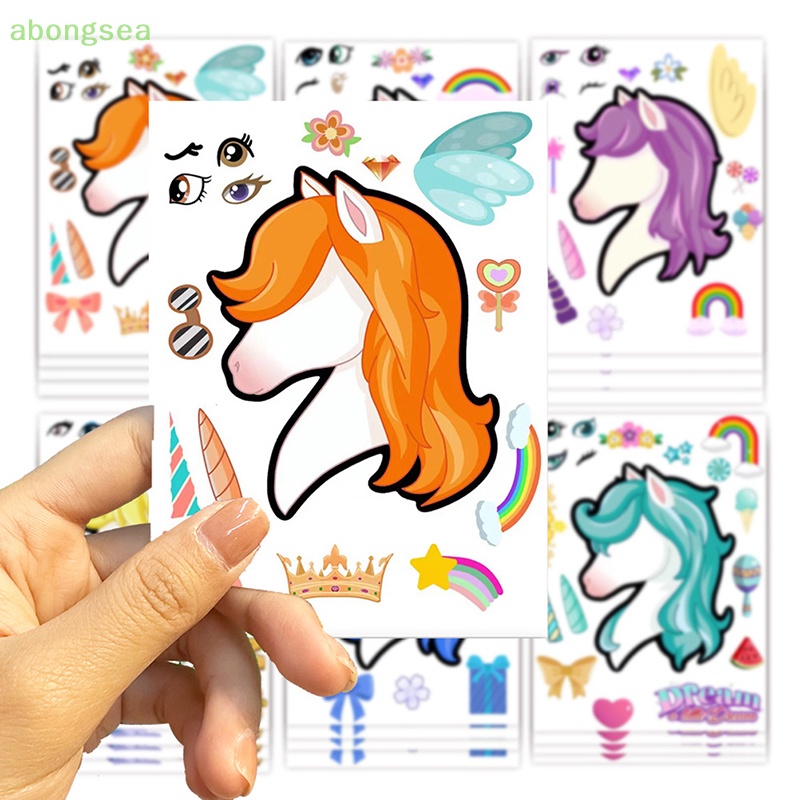 Abongsea Bộ 6 / 12 / 24 Miếng Dán Hình Kỳ Lân Đáng Yêu Cho Bé