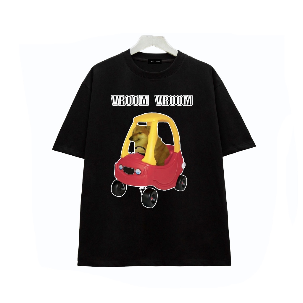 Áo thun Unisex Cheems Meme - Chất thun thoáng mát màu đen