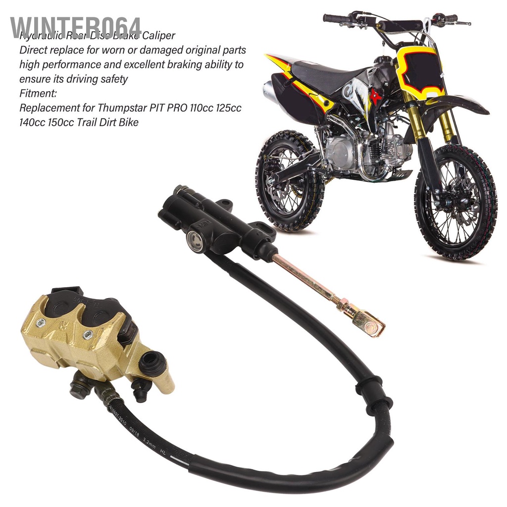 Winter064 Phanh Đĩa Thủy Lực Phía Sau Hệ Thống Kẹp Với Má Thay Thế Cho Thumpstar Hố PRO 110cc 125cc 140cc 150cc Đường Mòn Xe Đạp Bụi Bẩn