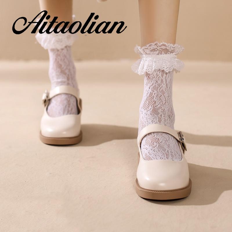 Giày Lười Da 3cm Phong Cách vintage Thời Trang Cho Nữ