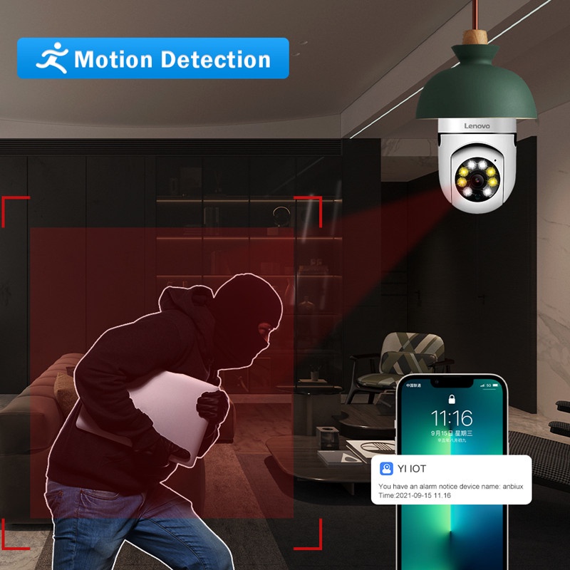 Camera Giám Sát Trong Nhà Lenovo E27 Kết Nối Wifi Hình Bóng Đèn