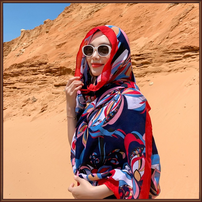 Khăn Choàng Che Mặt Đa Năng In Họa Tiết Hoa Nhiều Màu Sắc Thời Trang Mùa Hè Cho Nữ