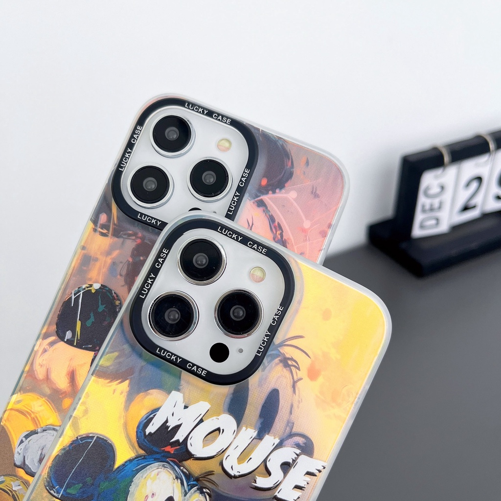 Ốp Điện Thoại TPU Silicon Mềm Trong Suốt Họa Tiết Chuột Mickey Hai Mặt Cho iPhone 14 13 12 11 PRO MAX