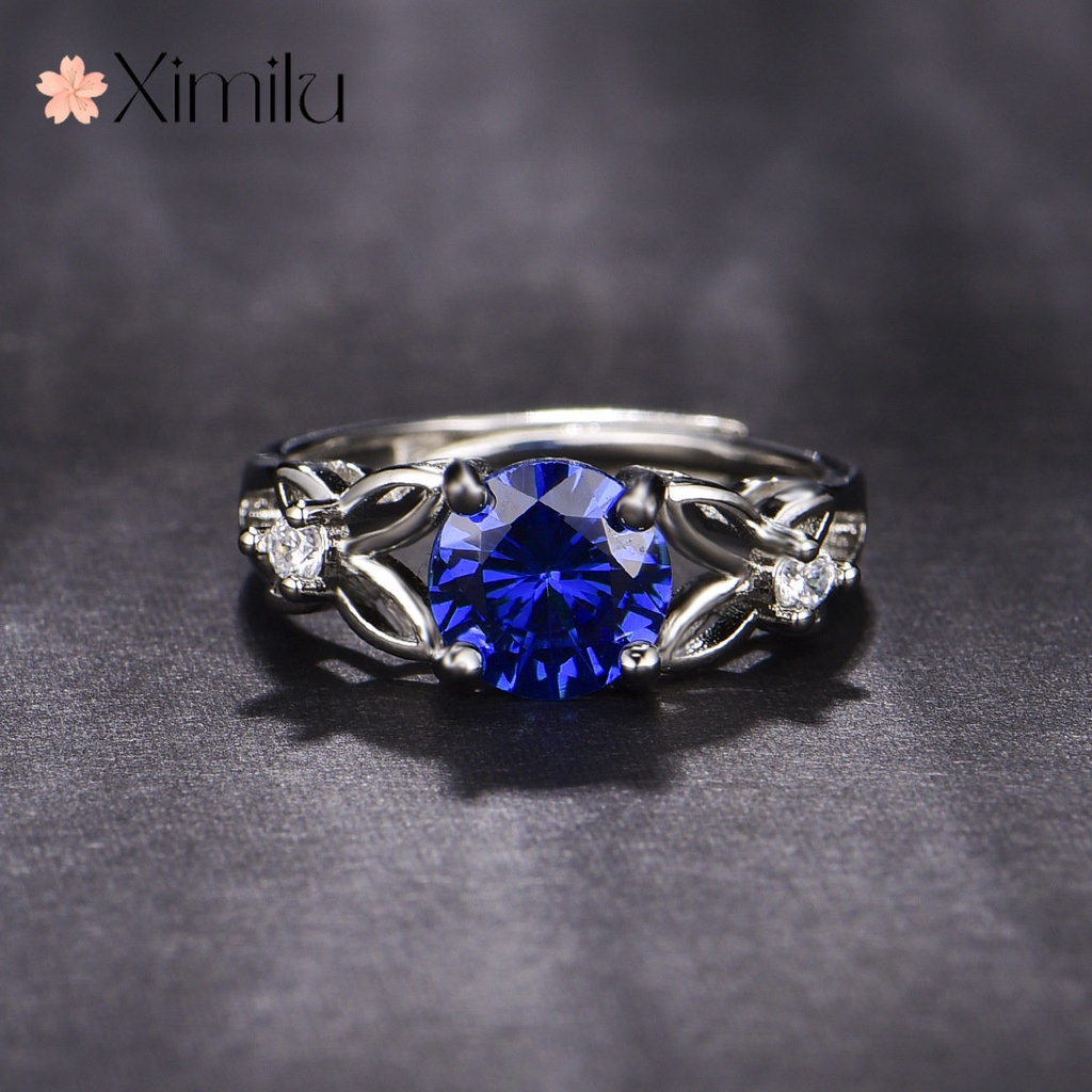 Nhẫn Tourmaline Đính Đá Sapphire Xanh Hình Hoa Bướm Thời Trang Cho Nữ