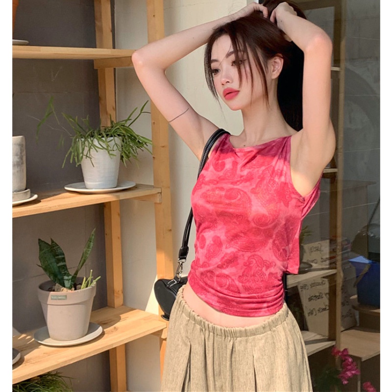 Áo Thun Sát Nách Cổ Tròn Dáng Ôm Quyến Rũ Trẻ Trung Cho Bạn Gái