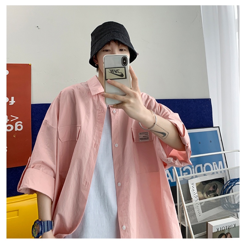 Áo Sơ Mi Tay Lửng Thời Trang Retro Nhật Bản Cá Tính