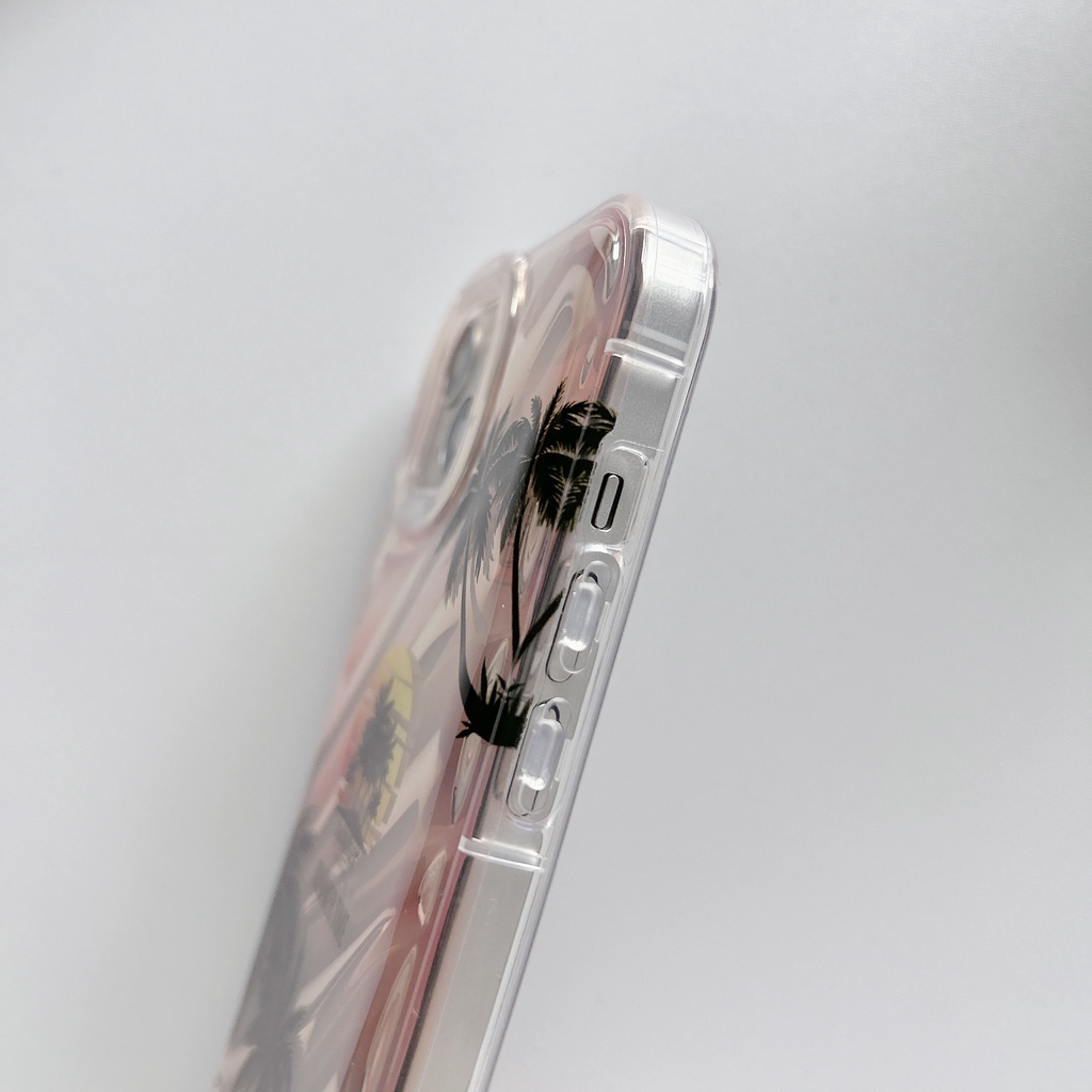 Ốp Điện Thoại TPU Chống Sốc Họa Tiết Cây Dừa Cho IPhone 14 13 12 11 Pro Max