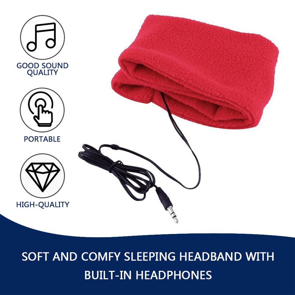 2015 Newest Soft Sleeping Headphone Sports Mask Headband Headset For Cell Phone Red Color Sound Insulation [Q/4]