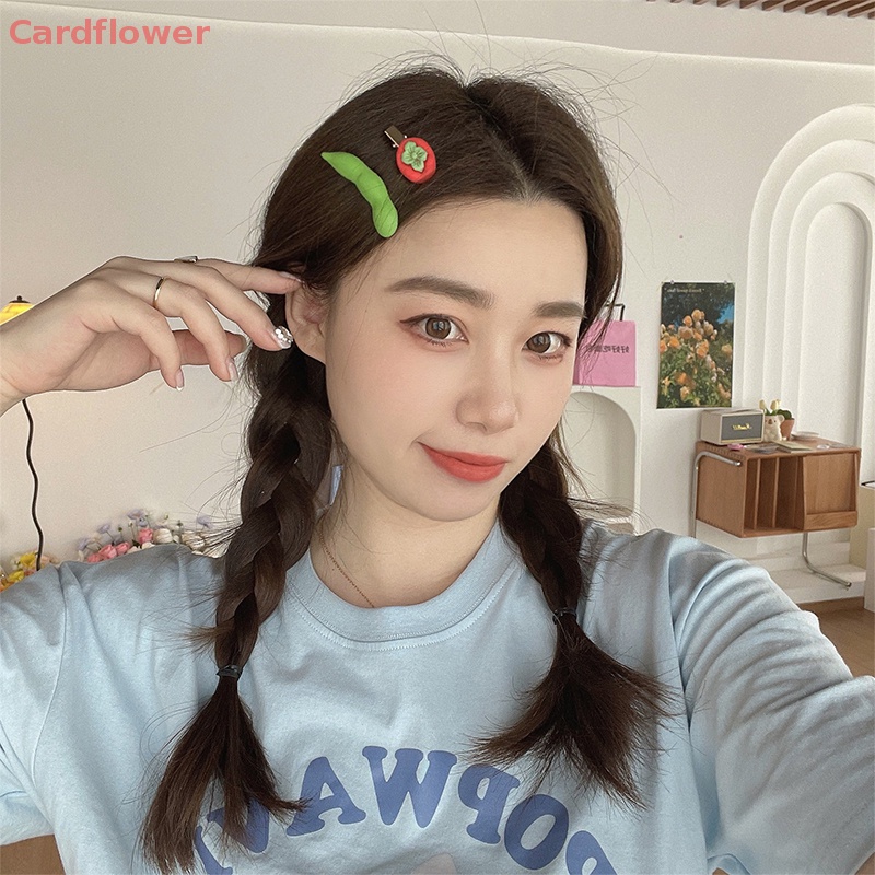 &lt; Cardflower &gt; Kẹp Tóc Hình Trái Tim / Trứng Hấp Mềm Mại Dễ Thương Vui Nhộn Cho Bé Gái