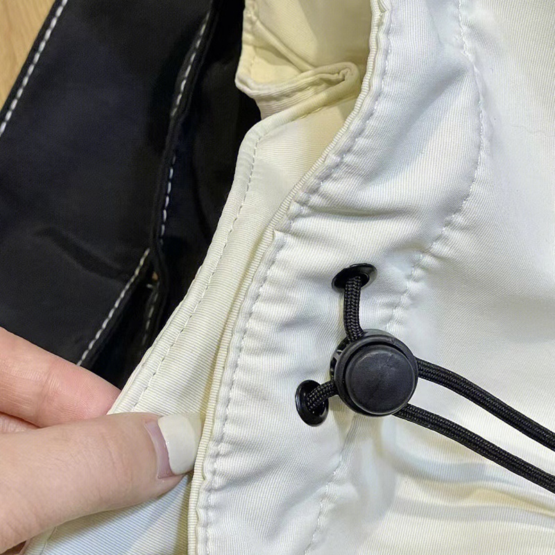 Túi tote Vải canvas Đeo Vai Dây Rút Màu Sắc Tương Phản Sức Chứa Lớn Dễ Phối Đồ Cho Nữ