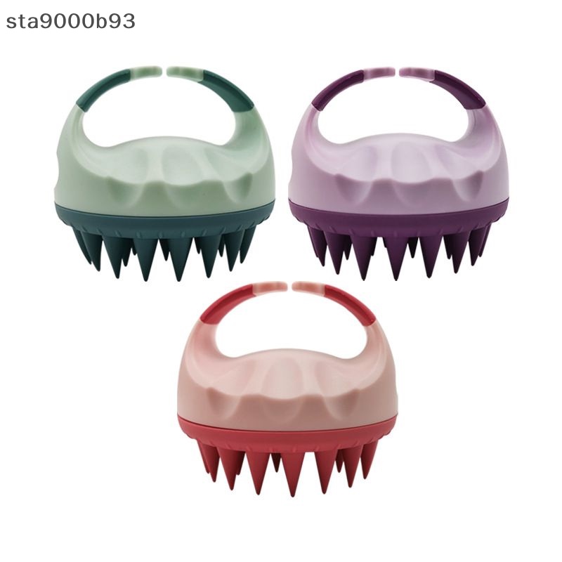 Xách tay Silicone dầu gội đầu bàn chải cầm tay Vòng mềm da đầu massage tóc bàn chải mới