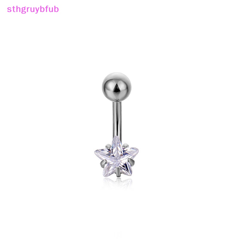 Khuyên Rốn Đính Đá Zircon Bằng Thép Không Gỉ Thời Trang Cho Nữ