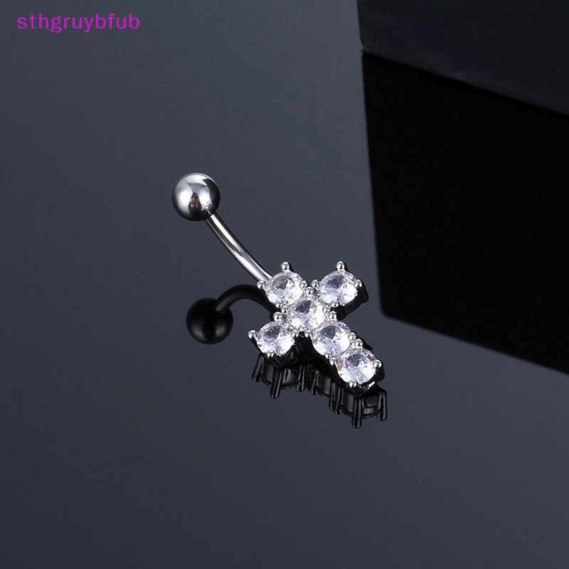Khuyên Rốn Hình Thánh Giá Đính Đá Zircon Thời Trang