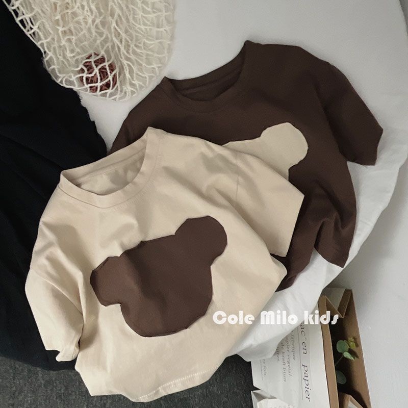 Thoải mái trẻ em phim hoạt hình ngắn tay áo thun trẻ em lỏng lẻo hàng đầu bé trai cô gái mùa hè hàng đầu bé dễ thương nửa tay áo