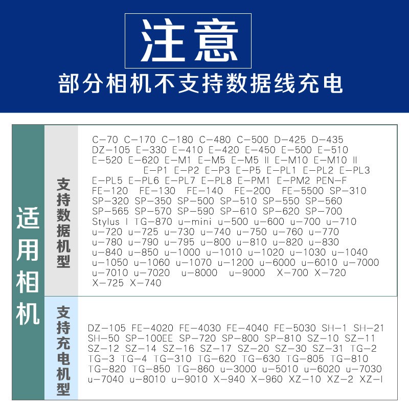 Dây Cáp Sạc Máy Ảnh Olympus E-M5 E-M1 E-P5 EP5 PL8 SZ-14 SZ16