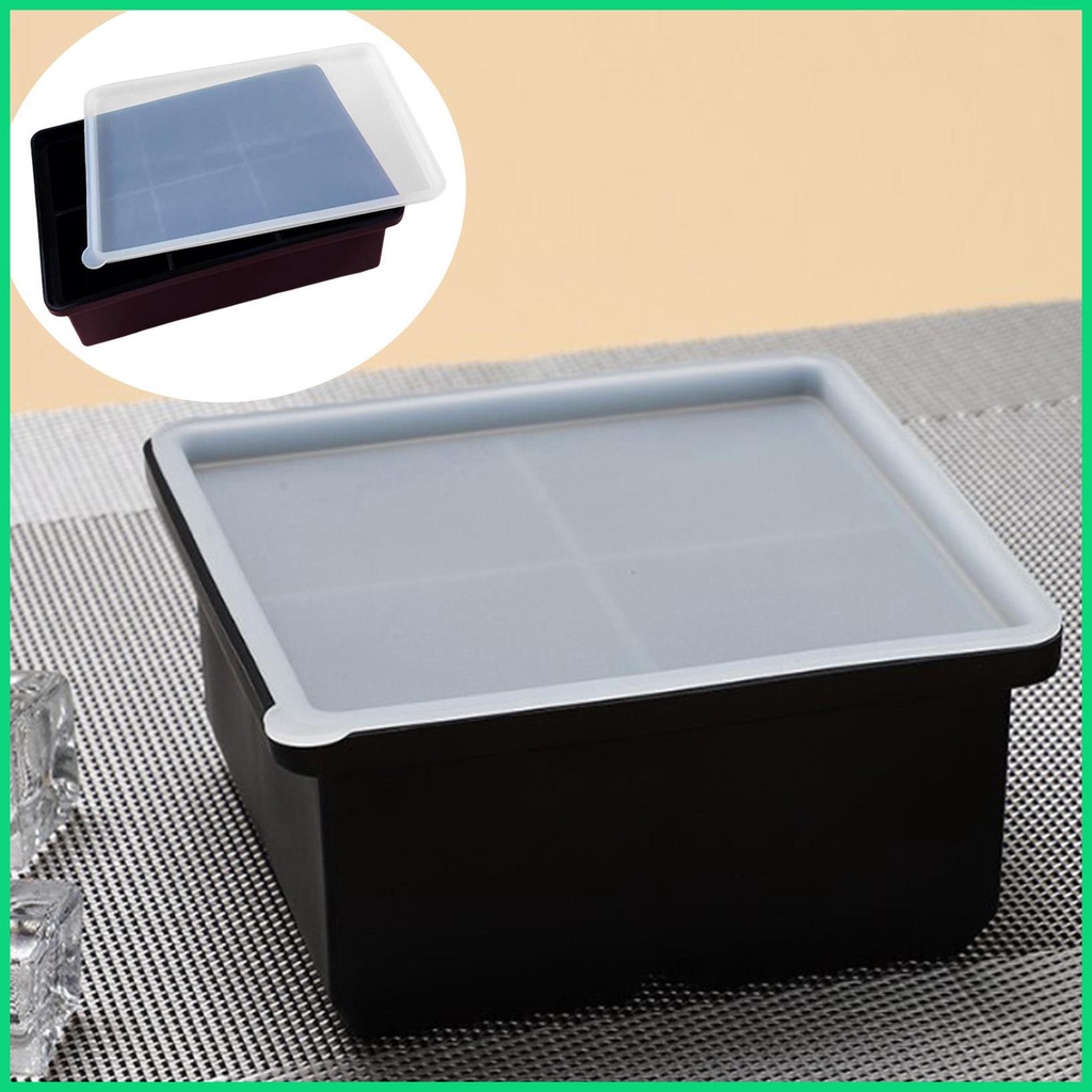 Khay Silicone Làm Đá Viên Có Nắp Đậy Thoải Mái