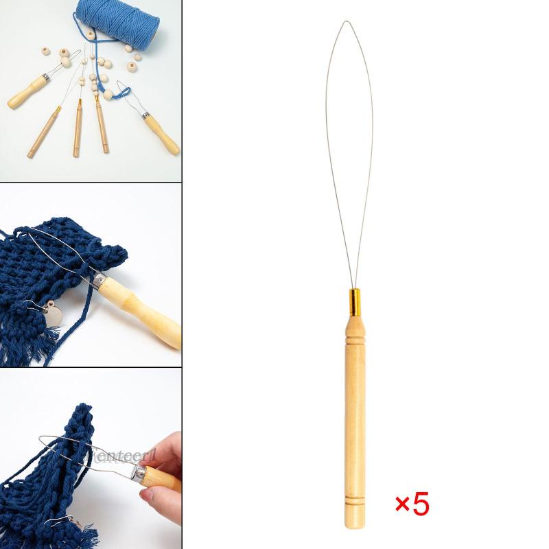 [Fenteer1] Bộ Dụng Cụ Xỏ Hạt Cườm Bằng Gỗ Tay Cầm Tái Sử Dụng Được