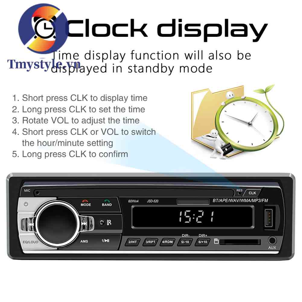 Máy Nghe Nhạc MP3 Bluetooth 2.0 Stereo MP3 Cho Xe Buýt