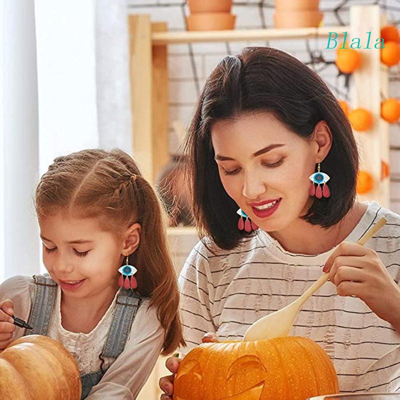 Khuyên Tai Đất Sét Polymer Hình Mắt Quỷ Nhiều Màu Độc Đáo Thời Trang Cho Nữ