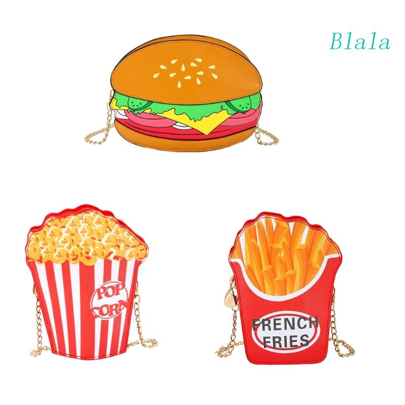 Túi Đeo Chéo Vai Hình Khoai Tây Chiên / Hamburger Hoạt Hình Dành Cho Nữ
