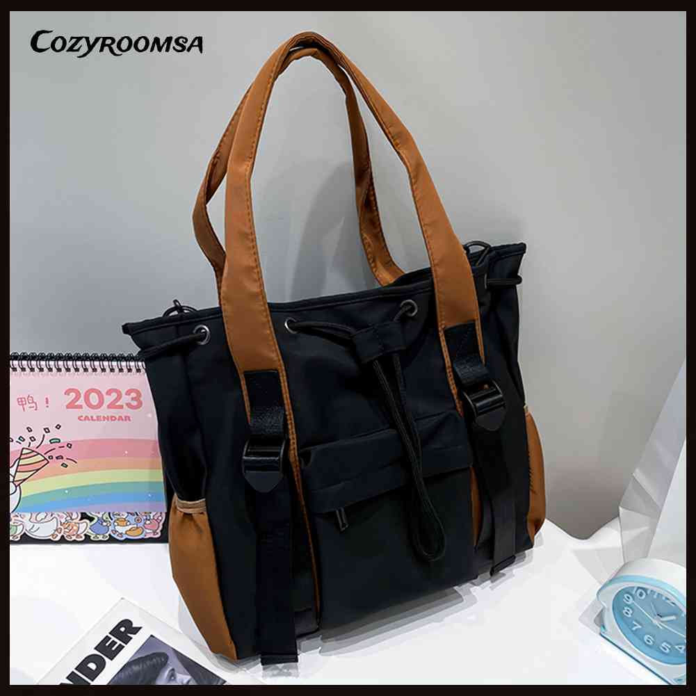 Túi Tote Đeo Chéo Cỡ Lớn Màu Sắc Tương Phản Đa Năng Thời Trang Cho Nữ