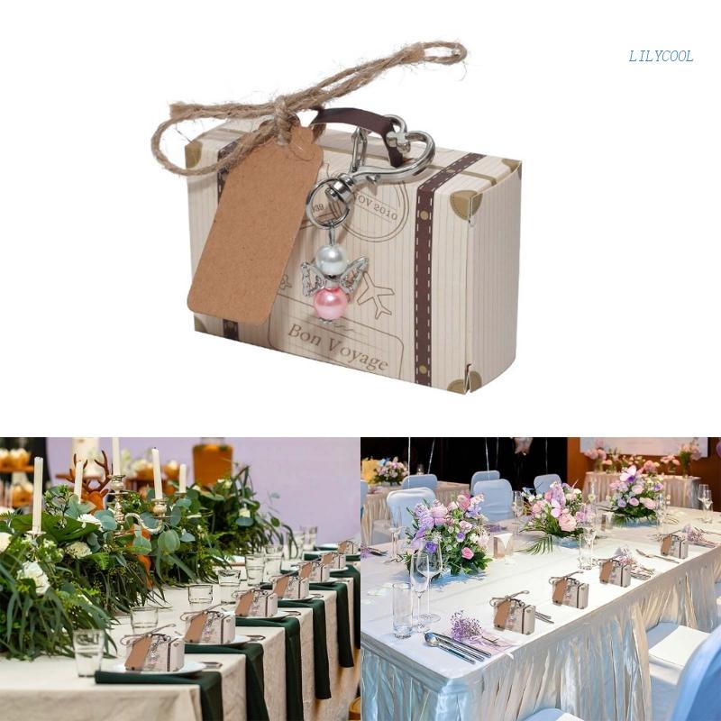 Set 50 Móc Khóa Thiên Thần Kèm Thẻ Giấy Kraft Trang Trí Tiệc Cưới