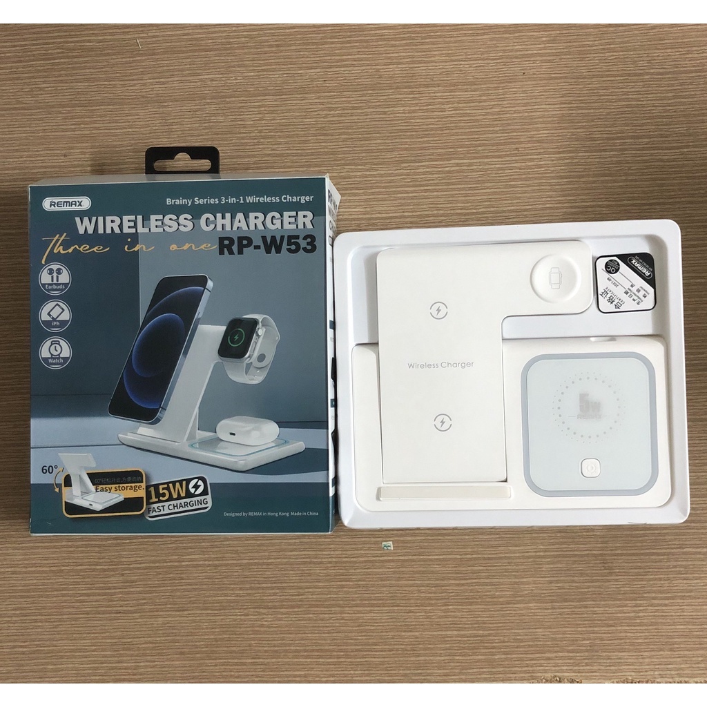 DOCK SẠC KHÔNG DÂY 3 TRONG 1 REMAX RP-W53